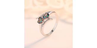 10pc LUXURY WOMENS CRYSTAL HEART DOUBLE RING DESIGN 2 SIZES 5 EACH | GCC173 UK SELLER