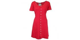 Wholesale:  Ladies Red Short Sleeve Button Up Dress (£1.5 each)