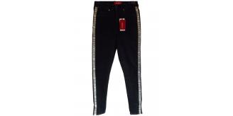 10 Guess Simone High Waist Side Seam Logo Taping Jeans Skinny High Dark Blue New