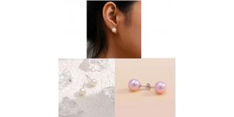 20pc Purple Freshwater Pearl Stud Earrings I GCJ232-Purple