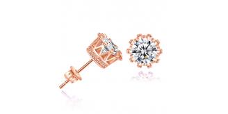 20pc Rosegold Crown Design Crystal Stud Earrings I GCJ233
