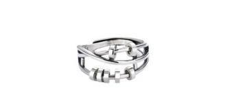 10pc Triple Band Fidget Meditation Adjustable Ring with 7 Moving Rings I GCJ276 -Silver