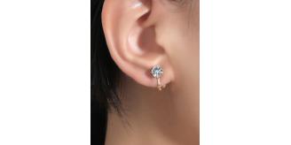 20pc Golden Tone Crystal Round Clip On Non Pierced Earrings I GCJ501 -Gold