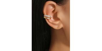 10pc Gold Plated Cuff Earring with Zirconia I GCJ507