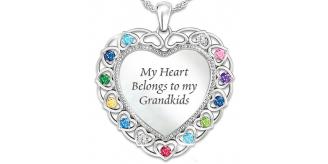 10pc_Coloured Crystal Filled Grandkids Grandparent Necklace I UK SellerI GCJ532