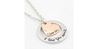 10pc_Silver Tone Message I love you more Necklace_UK Seller_GCJ535