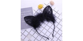 10pc_Cute Lace Cat Ears Fluffy Headband_UK Seller_GCL116
