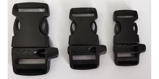 Wholesale Joblot Of 200 Emergency Survival Black Whistle Buckles 15, 20 & 25mm