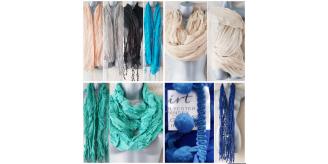 Lot (1) Flirt Summer Scarves & Cowls 5 designs 43 pieces