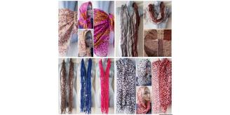Lot (2) Flirt Summer Scarves & Wraps 7 designs 55 pieces