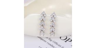 20pairs_Stunning Silver Crystal Braided Design Drop Earrings_UK seller_GCC045
