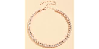 10pc_Sparkling Crystal Choker - Rose gold_UK Seller_GCJ082RoseGold