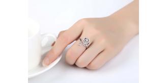 10pc_Open Flower Adjustable Ring Made with Premium Crystal_UK Seller_GCJ087