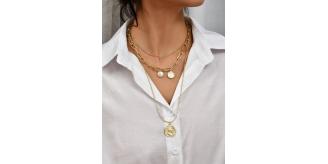 10pc_Triple Golden Chain with Pendant_UK Seller_GCJ224