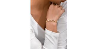 10pc_Gold Tone Multi-linked Infinity Bracelet with Premium Crystal_UK Seller_GSVB061-Gold