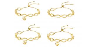 20pc_Gold Adjustable Infinity Bracelet Swarovski with Mum Nan Sister or plain_UK Seller_GSVB061-Gold adjustable variable