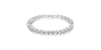 10pc_Silver Tone Cubic Zirconia Tennis Bracelet_UK Seller_GCJ149-Silver