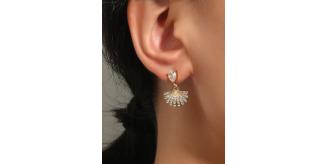 10pairs_Fan Shaped Drop Earrings_UK seller_GCJ176-Gold