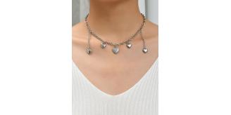 10pc_Love Heart Pendants Choker_UK seller_GCJ227