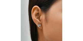 10pairs_Stainless Steel Double Love Heart Stud Earrings_UK Seller_GCJ519