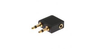 100 pcs Gold Plated Airplane Headphone Adapter for 3.5mm Plug Jack Socket Converter