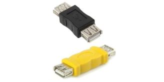 1000 pcs black Yellow USB 2.0 A Female to A Female Coupler Converter Adapter Joiner Cable