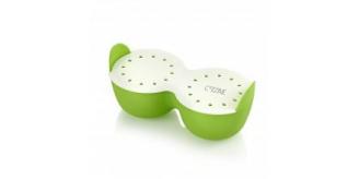 24 Cozzine Microwave Egg Poacher Color is Green and White item number cz-6001