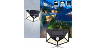 100LED Solar Power PIR Motion Sensor Wall Lights Outdoor Garden Security Lamp