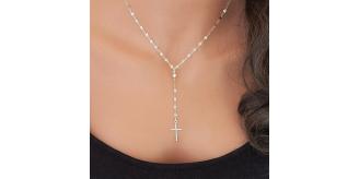 10pcs Cross Lariat Drop Pendant Necklace Gold Tone|GCJ285|UK SELLER