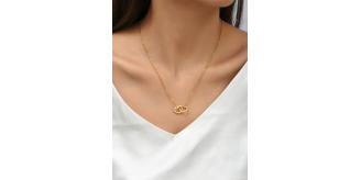 10pcs Gold Tone Linked Crystal Double Heart Pendant Necklace|GCJ292|UK SELLER