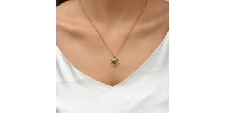 10pcs Gold Tone Heart-shaped Amethyst Crystal Pendant Necklace|GCJ294|UK SELLER