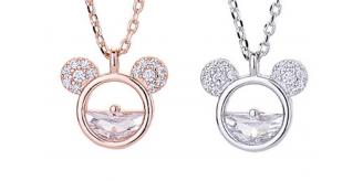 10pcs Mickey Minnie Pendant Necklace with Cubic Zirconia 2 Colours 5 Each|GCJ312|UK SELLER