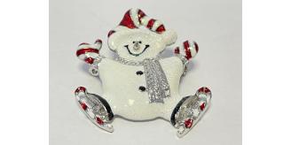 10pcs Christmas Snowman Glitter Hat Scarf Brooch|GCJ318|UK SELLER