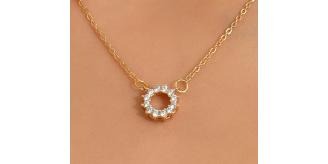 10pcs Hoop Crystal Simulated Clear Diamond Circle Round Pendant Necklace|GCJ342|UK SELLER