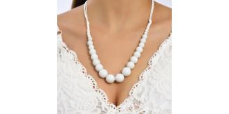 10pcs White Gem stone Beaded Quartzite Jade Necklace|GCJ345|UK SELLER