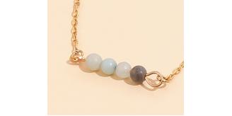 10pcs Stainless Steel Chain Four Beaded Natural Gemstone Pendant Necklace|GCJ350|UK SELLER