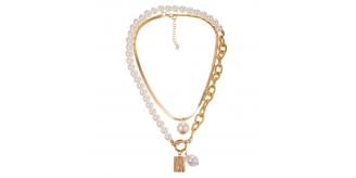 10pcs Gold Baroque Pearl Portrait Layered Chunky Chain Multilayer Choker Necklace|GCJ351|UK SELLER