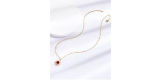 10pcs Red Ruby Zircon Crystals Gold tone Pendant Necklace|GCJ340|UK SELLER