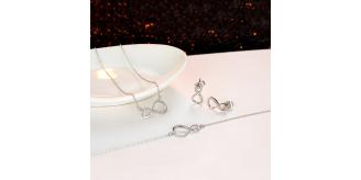 30pcs - Infinity Necklace & Earrings Set with Swarovski Crystals(10Sets)|GSVSET065|UK SELLER