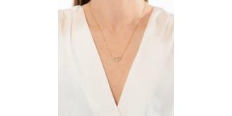 Double circle gold plated necklace