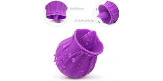 5 pcs - 10 Frequencies Touch of Happiness Powerful Rose Tongue Mini Massager Vibrator - Purple|GCAP118-Purple|UK SELLER