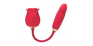 5 pcs - 12 Frequencies Flaming Rose Mini Massager Vibrator 5 Modes Suctions - Red|GCAP119-Red|UK SELLER