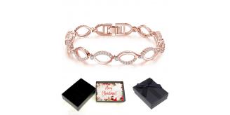 10 pcs - Rose Gold Multi-linked Infinity Bracelet With Christmas Gift Box|GSVB061-Rosegold-Plain-XmasBox|UK SELLER
