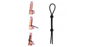 10 pcs - Adjustable Silicone Double Cock Ring - Black|GCAP091-Black|UK SELLER