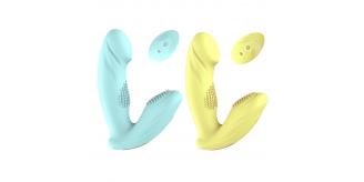 5 pcs - Double Act Remote Control G-Spot and Clitoral Vibrator In Yellow and Light Blue - Random Colours|GCAP095-Yellow/Light Blue|UK SELLER