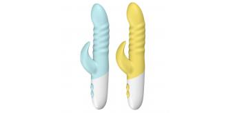 5 pcs - 12 Modes Rechargeable G-spot Vibrator with Vibrating Tongue In Yellow and Light Blue - Random Colours|GCAP096-Yellow/Light Blue|UK SELLER