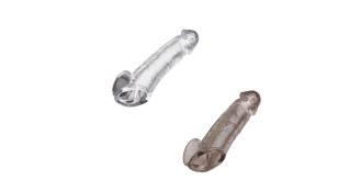 20 pcs - Penis Extender with Ball Loop - 2 Random Colours - Clear and Grey|GCAP108-Clear/Grey|UK SELLER