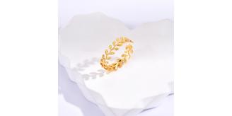 10 pcs - Leaf Design Wrap Cuff Open Ring Adjustable in Gold|GCJ379|UK SELLER