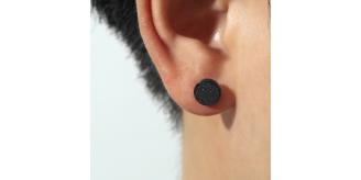 10 Pairs - Titanium Steel Matte Black Round Stud Earrings Unisex|GCJ395|UK SELLER