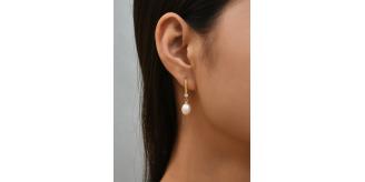 10 Pairs - Pearl Drop Hook Zircon Crystals Gold Plated Earrings|GCJ396|UK SELLER